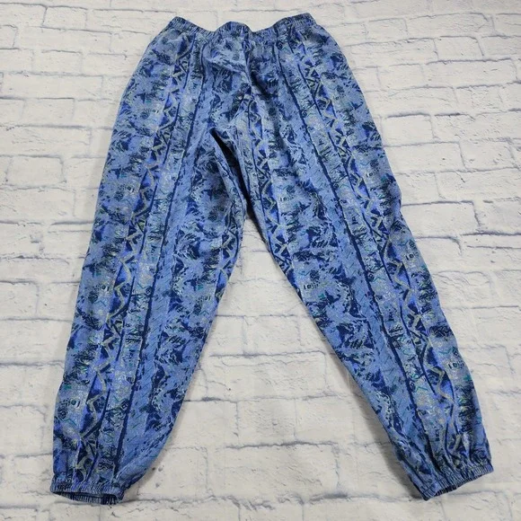 Athletic Works Blue Tribal Baggy MC Hammer Parachute Pants VINTAGE 90s MADE USA